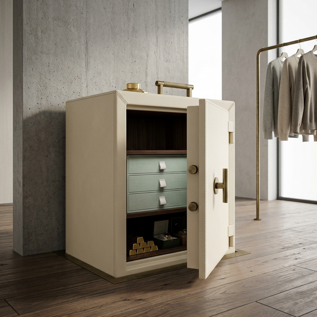 Luxury safe built into a private estate walk-in closet