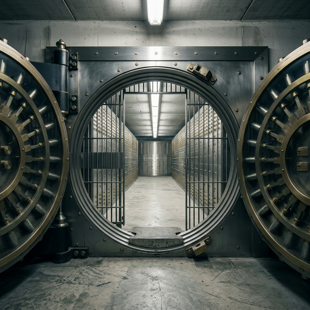 Bank vault door — an actual American Safe & Vault installation